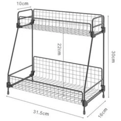 Livingandhome 2 Tier Iron Wire Countertop Storage Shelf For Bathroom -Comfort Bathroom Store 23694526 5