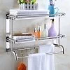 Livingandhome Stainless Steel Wall Mounted Towel Rail Holder -Comfort Bathroom Store 23694732 1