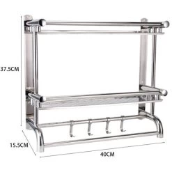 Livingandhome Stainless Steel Wall Mounted Towel Rail Holder 11 Livingandhome Stainless Steel Wall Mounted Towel Rail Holder -Comfort Bathroom Store 23694732 5