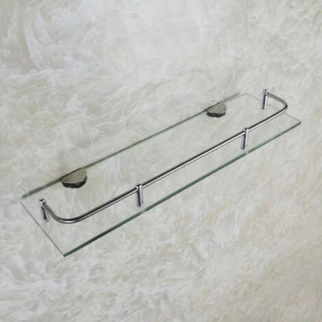 Livingandhome 40CM Wall Mounted Glass Shower Storage Caddy For Bathroom 5 Livingandhome 40CM Wall Mounted Glass Shower Storage Caddy For Bathroom - Image 3