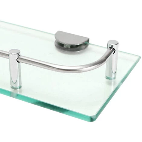 Livingandhome 40CM Wall Mounted Glass Shower Storage Caddy For Bathroom 6 Livingandhome 40CM Wall Mounted Glass Shower Storage Caddy For Bathroom - Image 4