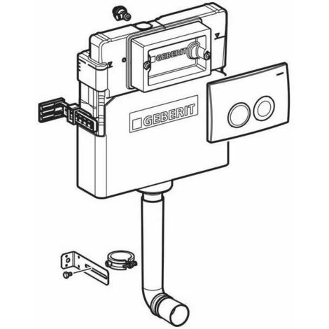 Geberit Delta 450mm H Concealed Toilet Cistern With Delta 21 Dual Flush Plate 4 Geberit Delta 450mm H Concealed Toilet Cistern With Delta 21 Dual Flush Plate - Image 2