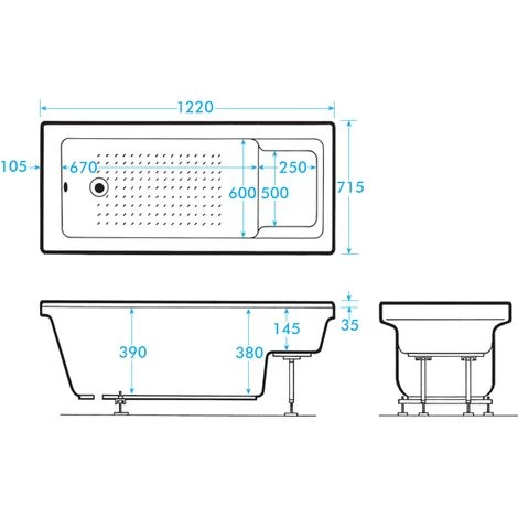 Trojan Kent 1220 X 720mm Single Ended Bath 5 Trojan Kent 1220 X 720mm Single Ended Bath - Image 3