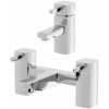 Bath Filler Chrome Spout Hot Basin Sink Lever Mixer Tap Mixer Taps Square Set