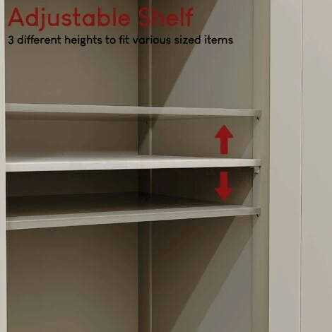 Priano 2 Door Tallboy Freestanding Bathroom Cabinet Cupboard, Grey 6 Priano 2 Door Tallboy Freestanding Bathroom Cabinet Cupboard, Grey - Image 4