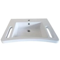 AKW Onyx Ergonomic Wall Hung Basin With Hand Grip Support 600mm Wide - 1 Tap Hole