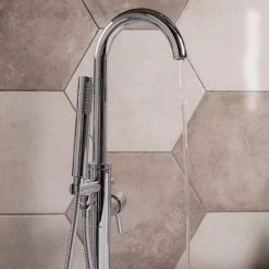 NRG Free Standing Bath Shower Mixer Tap Floor Standing Bathroom Filler Kit Chrome 8 NRG Free Standing Bath Shower Mixer Tap Floor Standing Bathroom Filler Kit Chrome -Comfort Bathroom Store 23986219 2