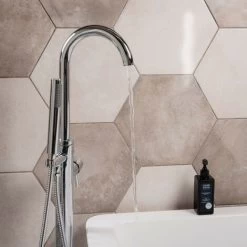 NRG Free Standing Bath Shower Mixer Tap Floor Standing Bathroom Filler Kit Chrome 9 NRG Free Standing Bath Shower Mixer Tap Floor Standing Bathroom Filler Kit Chrome -Comfort Bathroom Store 23986219 3