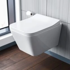 Inton Rimless Wall Hung Toilet Pan + Soft Close Toilet Seat -Comfort Bathroom Store 24042592 4