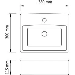 Ceramic Bathroom Sink Basin With Faucet Hole White Square VidaXL 9 Ceramic Bathroom Sink Basin With Faucet Hole White Square VidaXL -Comfort Bathroom Store 2404426 3