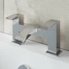 Modern Bathroom Bath Mixer Filler Tap Curved Spout Square Lever Handles Chrome -Comfort Bathroom Store 24067001 1