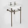 Milano Richmond - Traditional White Ceramic Bathroom Basin Sink With Oil Rubbed Bronze Washstand - 500mm X 350mm (2 Tap Hole) 1 Milano Richmond - Traditional White Ceramic Bathroom Basin Sink With Oil Rubbed Bronze Washstand - 500mm X 350mm (2 Tap Hole) -Comfort Bathroom Store 24074372 1