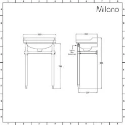 Milano Richmond - Traditional White Ceramic Bathroom Basin Sink With Oil Rubbed Bronze Washstand - 500mm X 350mm (2 Tap Hole) -Comfort Bathroom Store 24074372 5