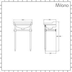 Milano Richmond - Traditional White Ceramic Bathroom Basin Sink With Brushed Gold Washstand - 500mm X 350mm (1 Tap Hole) 11 Milano Richmond - Traditional White Ceramic Bathroom Basin Sink With Brushed Gold Washstand - 500mm X 350mm (1 Tap Hole) -Comfort Bathroom Store 24169904 5