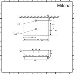 Milano Elswick - Modern White Ceramic Wall Hung Bathroom Basin Sink With Chrome Towel Rail - 600mm X 420mm -Comfort Bathroom Store 24196502 5