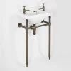 Milano Richmond - Traditional White Ceramic Bathroom Basin Sink With Oil Rubbed Bronze Washstand - 515mm X 300mm (2 Tap Hole) -Comfort Bathroom Store 24448148 1