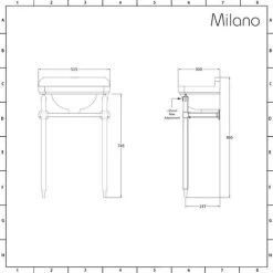 Milano Richmond - Traditional White Ceramic Bathroom Basin Sink With Oil Rubbed Bronze Washstand - 515mm X 300mm (2 Tap Hole) -Comfort Bathroom Store 24448148 5