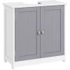 Kleankin 60x60cm Under-Sink Storage Cabinet W/ Adjustable Shelf White, Grey -Comfort Bathroom Store 24729589 1