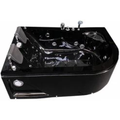 SIMBA WHIRLPOOL BATH TUB BLACK HAVANA HOT TUB 170x115cm BLACK FOR 2 PERSONS -Comfort Bathroom Store 25100752 3