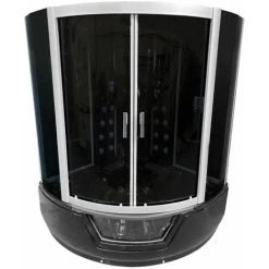 SIMBA BATH TUB SPA WHIRLPOOL SHOWER CHROMOTHERAPY 150 X 150 Cm Black Montecarlo HOT TUB