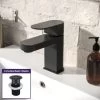 Eclipse Modern Matte Black Mono Basin Mixer Tap & Waste -Comfort Bathroom Store 25578323 1