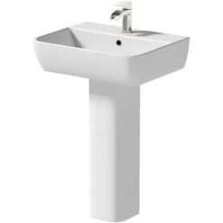 Modern Bathroom Provence Full Pedestal 550mm 1 Tap Hole Sink White Gloss 8 Modern Bathroom Provence Full Pedestal 550mm 1 Tap Hole Sink White Gloss -Comfort Bathroom Store 25578711 3