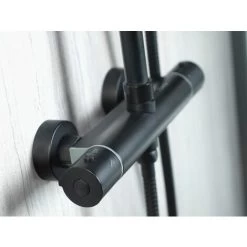 Aqualisa Deco Thermostatic Mixer Shower Round Bar Valve Black DECO.RND.SC.MB -Comfort Bathroom Store 25844875 4