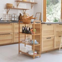 4 Tier Ladder Bookshelf Shelf Unit Bamboo Bookcase/Bathroom Storage Display Rack 9 4 Tier Ladder Bookshelf Shelf Unit Bamboo Bookcase/Bathroom Storage Display Rack -Comfort Bathroom Store 25918483 3