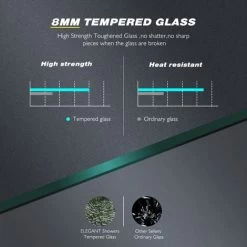 ELEGANT 1000mm Walkin Shower Enclosure Bathroom 8mm Grey Safety Easy Clean Glass For Bath Wetroom Walk In Shower Cubicle Screen Panels + Black Stainless Steel Support Bars 11 ELEGANT 1000mm Walkin Shower Enclosure Bathroom 8mm Grey Safety Easy Clean Glass For Bath Wetroom Walk In Shower Cubicle Screen Panels + Black Stainless Steel Support Bars -Comfort Bathroom Store 25955607 5