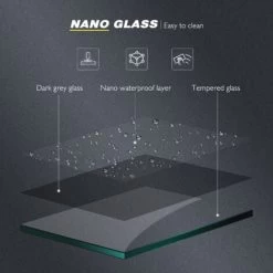 ELEGANT 1100mm Walkin Shower Enclosure Bathroom 8mm Grey Safety Easy Clean Glass For Bath Wetroom Walk In Shower Cubicle Screen Panels + Black Stainless Steel Support Bars -Comfort Bathroom Store 25955609 5