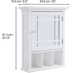 Teamson Home Bathroom Neal Wooden Medicine Cabinet Mirrored Door White 7442 -Comfort Bathroom Store 25955922 4