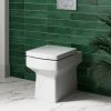 Back To Wall BTW Toilet WC Pan Square Soft Close Seat Cistern Dual Flush Button -Comfort Bathroom Store 26455854 1