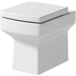 Back To Wall BTW Toilet WC Pan Square Soft Close Seat Cistern Dual Flush Button -Comfort Bathroom Store 26455854 3