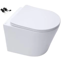 Rimless ECO Wall Hung Toilet Pan, Seat & GROHE 38773000 Rapid 0.82m SL 3-in-1 Low Height WC Cistern Frame Inc. Plate 8 Rimless ECO Wall Hung Toilet Pan, Seat & GROHE 38773000 Rapid 0.82m SL 3-in-1 Low Height WC Cistern Frame Inc. Plate -Comfort Bathroom Store 26585212 2