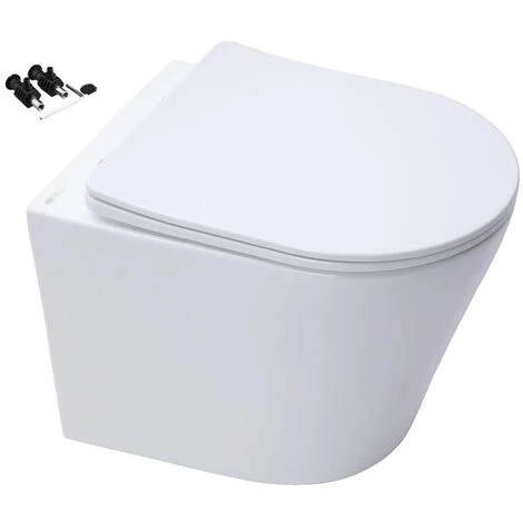 Rimless ECO Wall Hung Toilet Pan, Seat & GROHE 38773000 Rapid 0.82m SL 3-in-1 Low Height WC Cistern Frame Inc. Plate 4 Rimless ECO Wall Hung Toilet Pan, Seat & GROHE 38773000 Rapid 0.82m SL 3-in-1 Low Height WC Cistern Frame Inc. Plate - Image 2