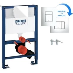 Rimless ECO Wall Hung Toilet Pan, Seat & GROHE 38773000 Rapid 0.82m SL 3-in-1 Low Height WC Cistern Frame Inc. Plate 9 Rimless ECO Wall Hung Toilet Pan, Seat & GROHE 38773000 Rapid 0.82m SL 3-in-1 Low Height WC Cistern Frame Inc. Plate -Comfort Bathroom Store 26585212 3