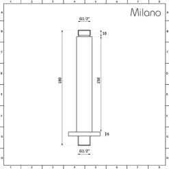 Milano Arvo - Ceiling Mounted Square Arm For Shower Head - Chrome -Comfort Bathroom Store 26627180 4