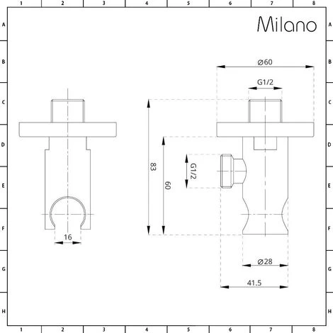 Milano Amara - Modern Round Hand Shower Handset Outlet Elbow And Bracket - Brushed Copper 6 Milano Amara - Modern Round Hand Shower Handset Outlet Elbow And Bracket - Brushed Copper - Image 4