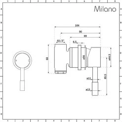 Milano Amara - Modern Manual Mixer Shower Valve With 1 Outlet - Brushed Copper -Comfort Bathroom Store 26627213 3