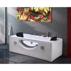 SIMBA WHIRLPOOL BATHTUB 180 X 90 CM CHROMOTHERAPY NEW Model HARMONY