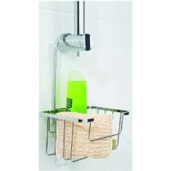 Croydex Shower Riser Rail Caddy In Chrome