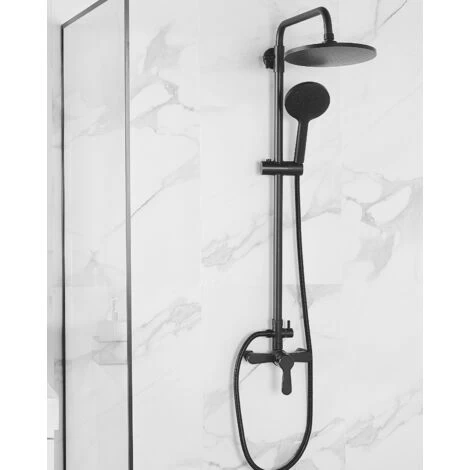 Modern Mixer Shower Set Brass Rain Function Wall Hanging Matt Black Farin 4 Modern Mixer Shower Set Brass Rain Function Wall Hanging Matt Black Farin - Image 2
