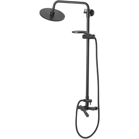 Modern Mixer Shower Set Brass Rain Function Wall Hanging Matt Black Farin 6 Modern Mixer Shower Set Brass Rain Function Wall Hanging Matt Black Farin - Image 4