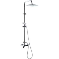 Mixer Set Brass Rain Function Hand Shower Wall Mounted Chrome Silver Howick -Comfort Bathroom Store 27104073 4
