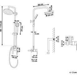 Modern Mixer Shower Set Brass Rain Function Wall Hanging Glossy Silver Tinkisso -Comfort Bathroom Store 27104083 3