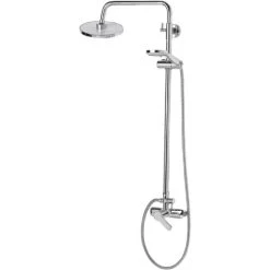 Modern Mixer Shower Set Brass Rain Function Wall Hanging Glossy Silver Tinkisso -Comfort Bathroom Store 27104083 4