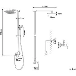 Modern Mixer Set Brass Rainfall Hand Shower Wall Mounted Silver Tagbo -Comfort Bathroom Store 27104085 3