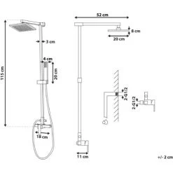 Modern Mixer Set Brass Rainfall Hand Shower Wall Mounted Matt Black Tagbo -Comfort Bathroom Store 27104098 3