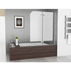Lisa 900 X 1400 Mm Bath Screen Shower Screen 2 Folding 180° Hinge Door Panel 6mm Easy Clean Glass