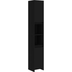 Bathroom Cabinet Black 30x30x183.5 Cm Engineered Wood VidaXL